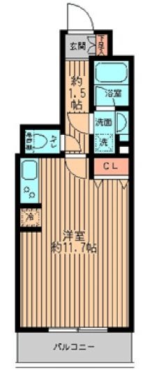 レガーロ御茶ノ水Ⅱ 3階 1Rの間取り