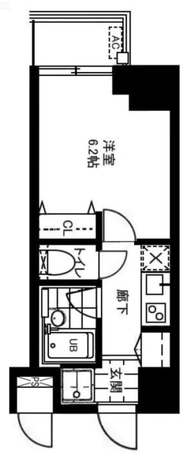 レジディア文京本郷Ⅱ 7階 1Kの間取り