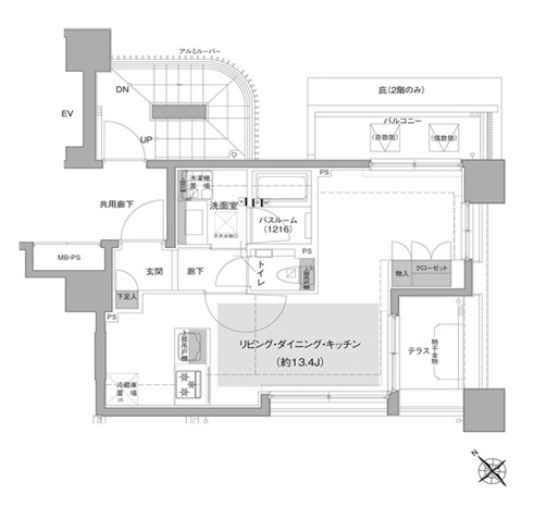 エルスタンザ文京白山 5階 1Rの間取り