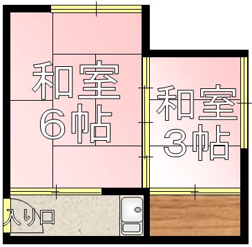 上野荘 2階 2Kの間取り