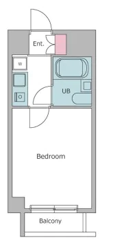 キャメロット 4階 1Kの間取り