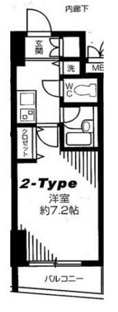 ユニオネスト御茶ノ水 6階 1Kの間取り