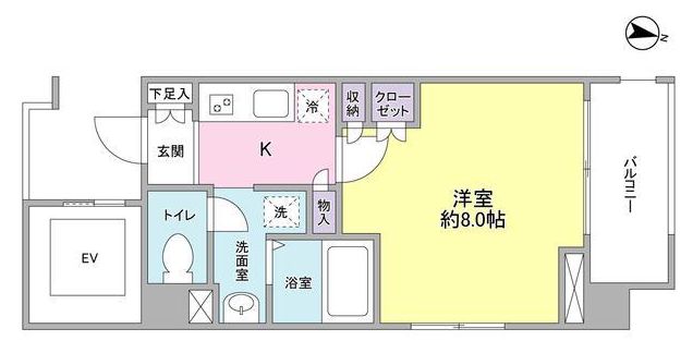 グリーチネ元町 3階 1Kの間取り