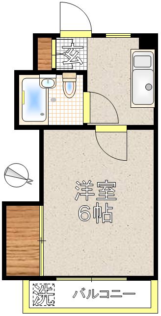 伊藤ハイツ 2階 1Kの間取り