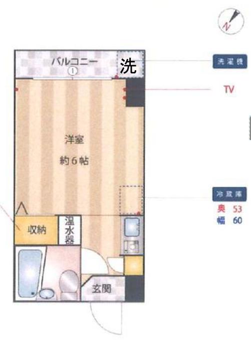 アベニーダ目白台 3階 1Rの間取り