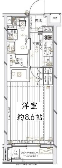 レガリス文京大塚 4階 1Kの間取り