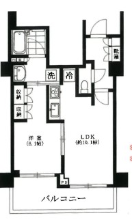 パークリュクス本郷 7階 1LDKの間取り