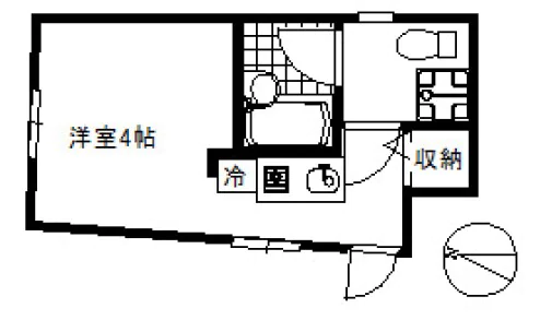 ユーハコート小石川 1階 1Rの間取り