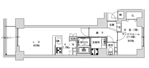 プライマル千石（旧ハイライフ文京千石） 5階 1SKの間取り