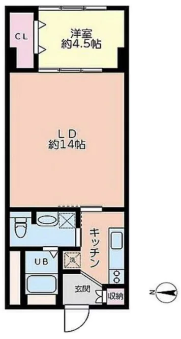 春日タウンホーム 3階 1LDKの間取り