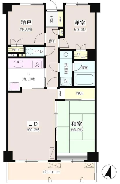 ル・クール本駒込 2階 2SLDKの間取り