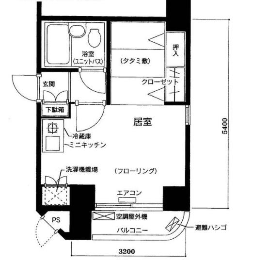 メインステージ江戸川橋 2階 1Rの間取り