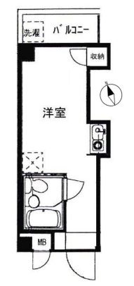 メインフィールド本郷 4階 1Rの間取り