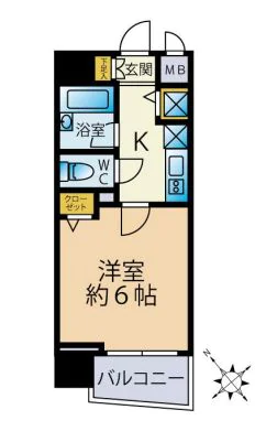 パレステュディオシンシア文京千石 5階 1Kの間取り