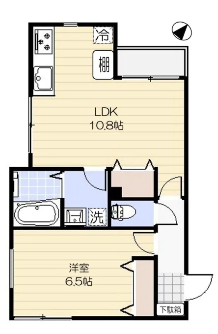 インスパーク本駒込 2階 1LDKの間取り