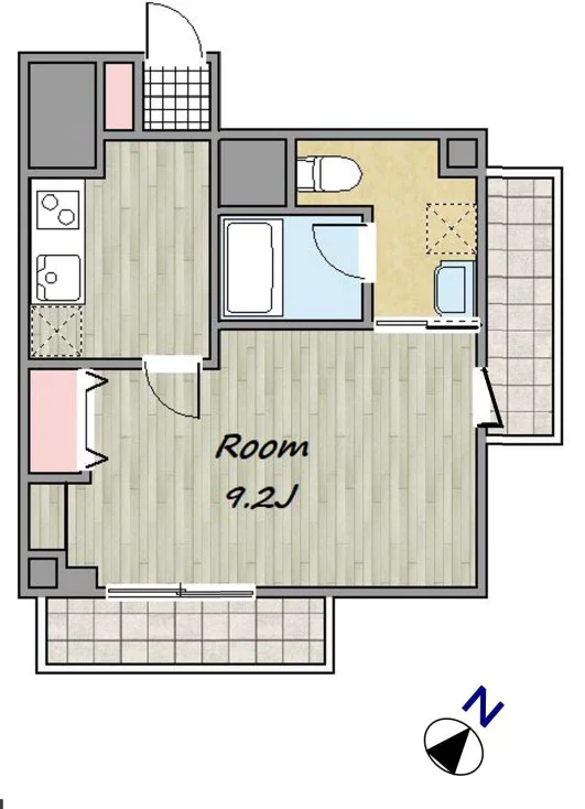 コンフォラス千石 8階 1Kの間取り