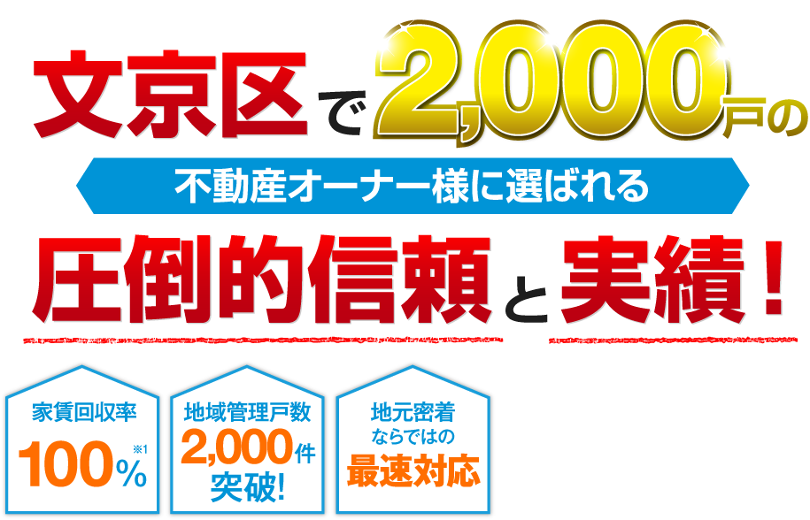 文京区で2000戸の実績